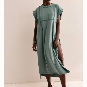 FREE PEOPLE Intimately Mila Shirt Dress in Dried Green Lace NWOT